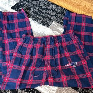 Patriots Plaid Sweat Pants - Navy and Red